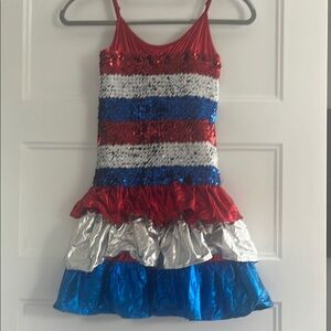 Patriotic Sequin Kids Dance Costume Dress